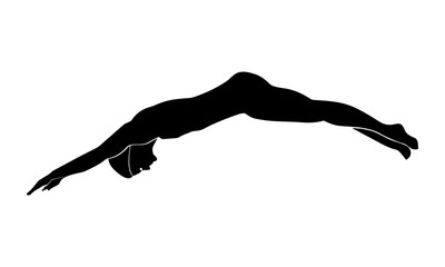 images of silhouette of female swimmers.