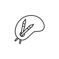 brush and palette icon. Element of web icon for mobile concept a
