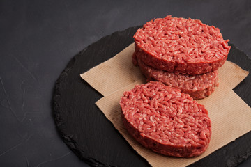 Homemade raw organic minced beef meat steak