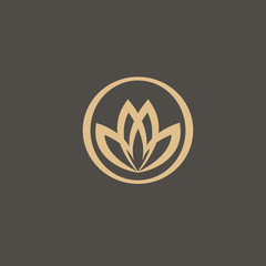 Lotos logo. Wedding icon. Luxury retro celtic emblem. Cosmetics, Spa, Beauty salon, Decoration, Boutique vector logo.