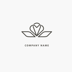 Campanula logo. Wedding floral icon. Luxury retro emblem. Cosmetics, Spa, Beauty salon, Decoration, Boutique vector logo.