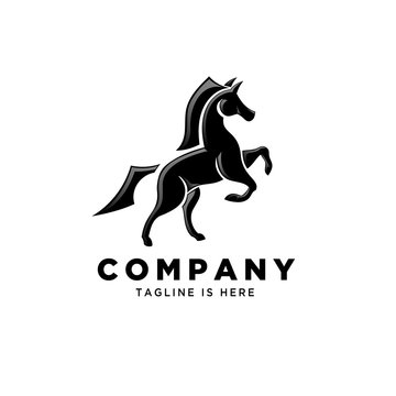 Abstract standing horse logo