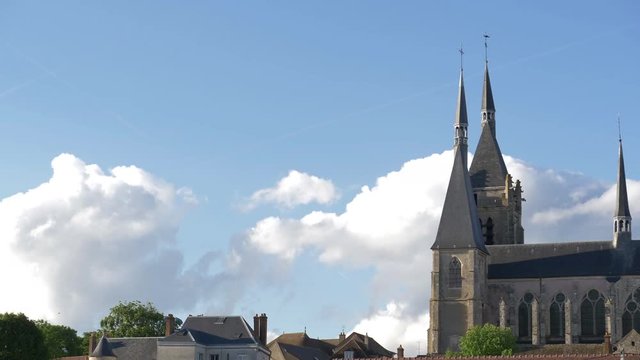 Cathedral in Dourdan, low angle