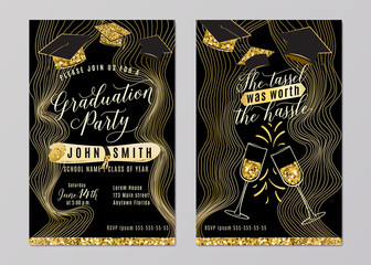 Graduation party class of 2018 vertical invitation card