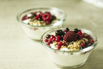 Natural yogurt with berries