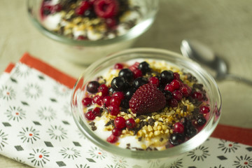 Natural yogurt with berries