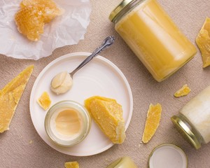 Contemporary Honey Product Flat Lay