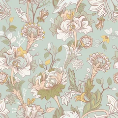 Foto op Canvas Gentle seamless pattern with large decorative peonies. Vector floral wallpaper © sunny_lion