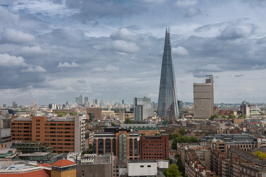 Aerial view of 95-story skyscraper The Shard