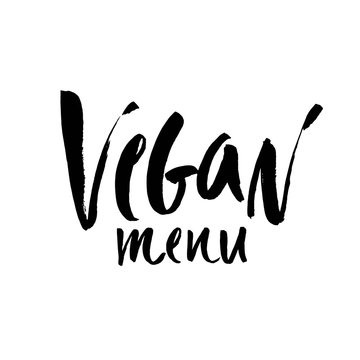 Vegan menu. Vector elements for labels, logos, badges, stickers or icons. Calligraphic and typographic collection.
