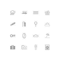 Travel And Tourism linear thin icons set. Outlined simple vector icons