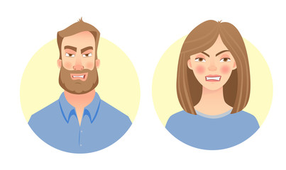 male and female face