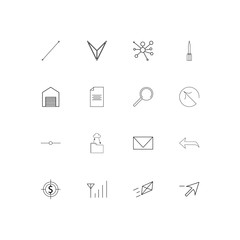 Web linear thin icons set. Outlined simple vector icons