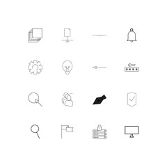 Web linear thin icons set. Outlined simple vector icons