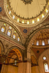 Fototapeta na wymiar Istanbul, Turkey, 22 May 2006: Beyazit Mosque interior