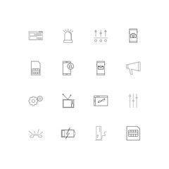 Devices linear thin icons set. Outlined simple vector icons