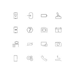 Devices linear thin icons set. Outlined simple vector icons