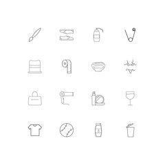 Beauty Dress And Clothes linear thin icons set. Outlined simple vector icons