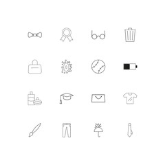 Beauty Dress And Clothes linear thin icons set. Outlined simple vector icons