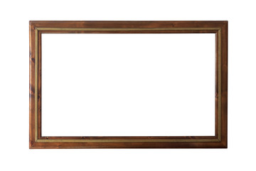 Wooden frame isolated on white background