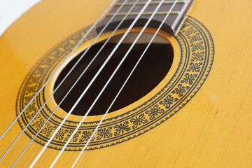 Obraz premium Close-up of classical guitar strings