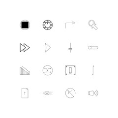 Buttons linear thin icons set. Outlined simple vector icons