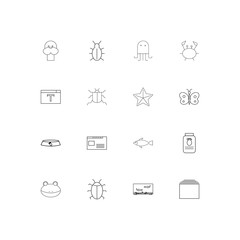 Animals linear thin icons set. Outlined simple vector icons