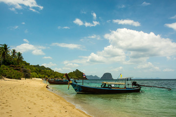Naklejka na ściany i meble Small Fishing Boats in Thailand