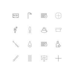 Healthcare And Medical linear thin icons set. Outlined simple vector icons