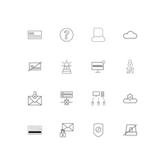 Cyber Security linear thin icons set. Outlined simple vector icons