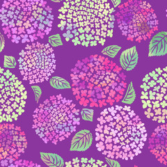 あじさい　シームレスパターン