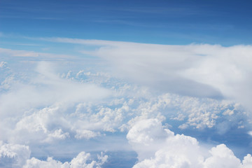 Fototapeta premium Blue sky with white clouds abstract background