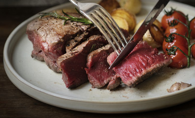 Beef fillet dinner food photography recipe idea