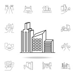 Obraz premium City scape line icon. Element for mobile concept and web apps. Thin line vector icon for website design and development, app development. Premium icon