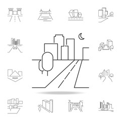 City scape line icon. Element for mobile concept and web apps. Thin line vector icon for website design and development, app development. Premium icon
