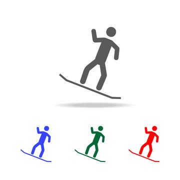Snowboarder icon. Elements of winter in multi colored icons. Premium quality graphic design icon. Simple icon for websites, web design, mobile app, info graphics