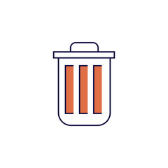 trash bin icon. Element of simple colored web icon for mobile concept and web apps. Isolated trash bin icon can be used for web and mobile. Premium icon