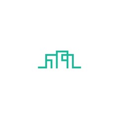 Vector flat construction company brand design template. Building, business company and architect, Line Building Real Estate Logo Template Illustration Design