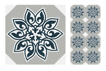 vintage tiles patterns antique seamless design in Vector illustratio