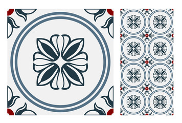 vintage tiles patterns antique seamless design in Vector illustratio