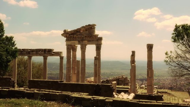 Pergamon museum, Trajan temple, ruins of ancient acropolis, Turkey, Bergama