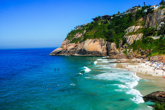 Aerial view of Praia da Joatinga (Joatinga beach), Rio de Janeiro, Brazil