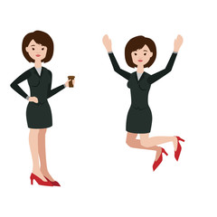 Business Woman Different Position