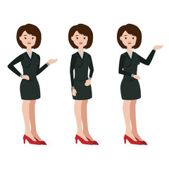 Business Woman Different Position