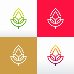 Nature Leaf Vector logo, Flower logo symbol,  Abstract emblem, design concept, logo, logotype element for template