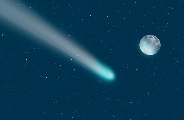 Obraz na płótnie Canvas Comet on the space