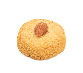 Healthy Homemade Sweet Almond Cookie or biscuit Also Know as Nan Khatai isolated on  white background