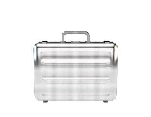 Metallic suitcase. Isolated on white background. Vector illustration.