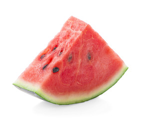 Slice of watermelon on white background