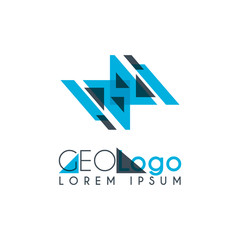 geometric logo with light blue and gray stacked for design 0.2